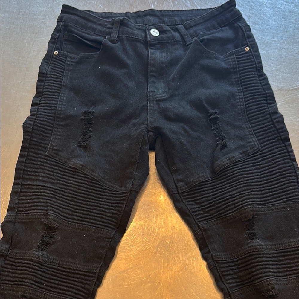 Men's Black Distressed Pants